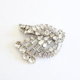 "Ornate Rhinestones" Vintage 1940's Silver Rhinestone Brooch
