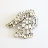 "Ornate Rhinestones" Vintage 1940's Silver Rhinestone Brooch