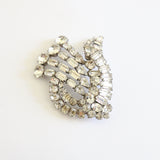 "Ornate Rhinestones" Vintage 1940's Silver Rhinestone Brooch