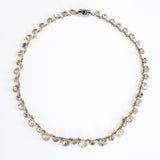 "Art Deco Rhinestones" Vintage 1930's Silver Claw Set Rhinestone Necklace