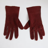 "Burgundy Suede" Vintage 1940's Burgundy Suede Gloves UK 6.5