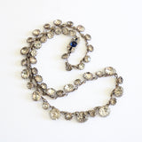 "Art Deco Rhinestones" Vintage 1930's Silver Claw Set Rhinestone Necklace