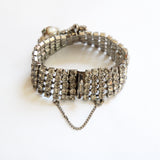 "Pearl Droplets & Rhinestones" vintage 1950's Rhinestone & Pearl Bracelet