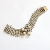 "Pearl Droplets & Rhinestones" vintage 1950's Rhinestone & Pearl Bracelet