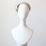 "Linen Lily" Vintage 1950's Linen & Rhinestone Lily Design Percher Hat
