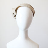 "Linen Lily" Vintage 1950's Linen & Rhinestone Lily Design Percher Hat