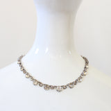 "Art Deco Rhinestones" Vintage 1930's Silver Claw Set Rhinestone Necklace
