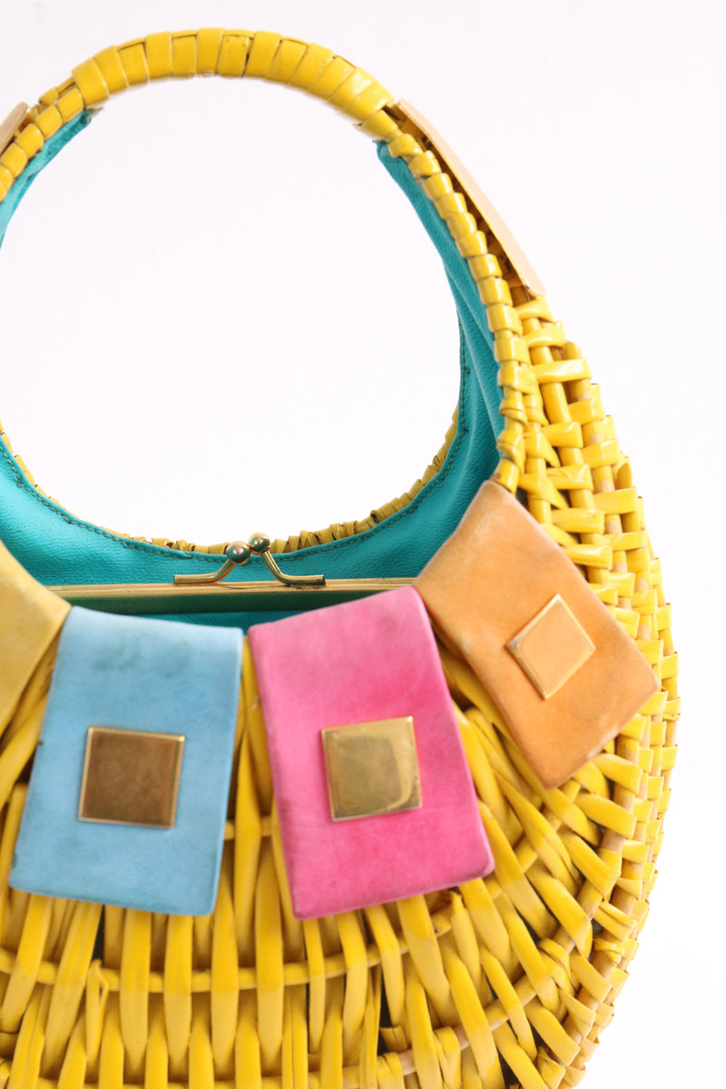 "Buttercup Yellow" Vintage 1950's Yellow Basket Bag