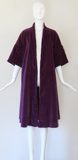 "Deep Purple Velvet" Vintage 1950's Deep Purple Velvet Swing Coat UK 10-14 US 6-10