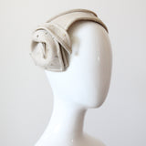"Linen Lily" Vintage 1950's Linen & Rhinestone Lily Design Percher Hat