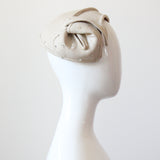 "Linen Lily" Vintage 1950's Linen & Rhinestone Lily Design Percher Hat