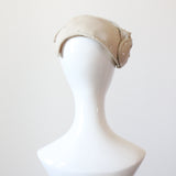 "Linen Lily" Vintage 1950's Linen & Rhinestone Lily Design Percher Hat
