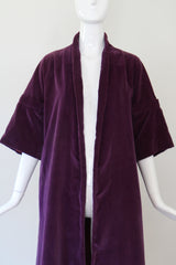 "Deep Purple Velvet" Vintage 1950's Deep Purple Velvet Swing Coat UK 10-14 US 6-10