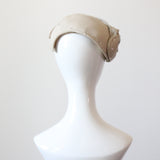"Linen Lily" Vintage 1950's Linen & Rhinestone Lily Design Percher Hat