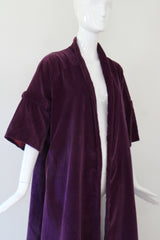 "Deep Purple Velvet" Vintage 1950's Deep Purple Velvet Swing Coat UK 10-14 US 6-10
