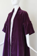 "Deep Purple Velvet" Vintage 1950's Deep Purple Velvet Swing Coat UK 10-14 US 6-10