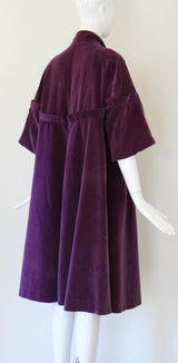 "Deep Purple Velvet" Vintage 1950's Deep Purple Velvet Swing Coat UK 10-14 US 6-10