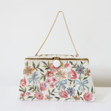 "Embroidered & Beaded Florals" Vintage 1940's French Beaded Handbag