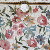 "Embroidered & Beaded Florals" Vintage 1940's French Beaded Handbag
