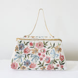 "Embroidered & Beaded Florals" Vintage 1940's French Beaded Handbag