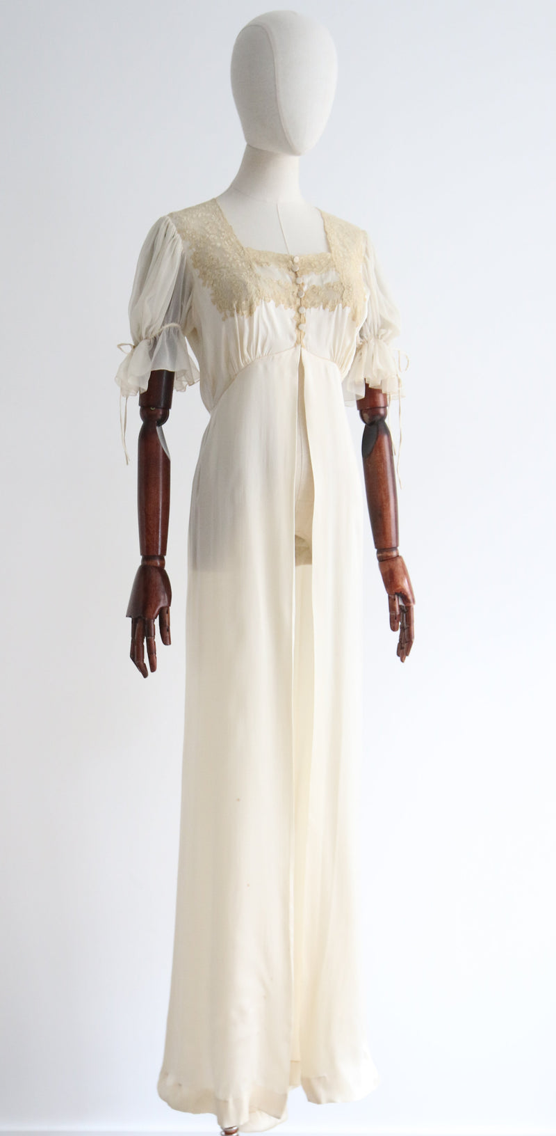 Lace Trim Champagne Satin Robes Cream Silk Champagne Lace