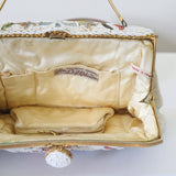 "Embroidered & Beaded Florals" Vintage 1940's French Beaded Handbag
