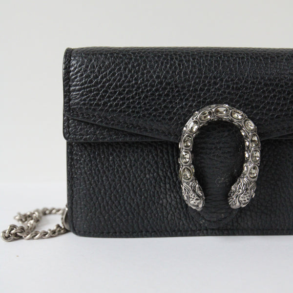 "Gucci Dionysus" Black & Silver Rhinestone Gucci Dionysus Mini Bag