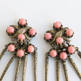 "Grapefruit Pink" Vintage 1950's Mitchel Maer For Christian Dior Clip On Earrings