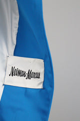 "Electric Cobalt" Vintage 1960's Electric Cobalt Blue Satin Neiman Marcus Duster Coat UK 10-14 US 6-10