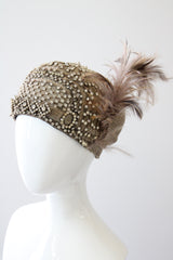 "Silver Rhinestones & Lamé" Vintage 1920's Lamé & Rhinestone Cloche Hat