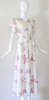 "Summer Florals" Vintage 1930's Rayon Floral Print Dress UK 10 US 6