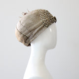 "Silver Rhinestones & Lamé" Vintage 1920's Lamé & Rhinestone Cloche Hat