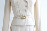 "Cream & Gold Chanel" Vintage Cream & Gold Chanel Skirt Suit UK 8 US 4
