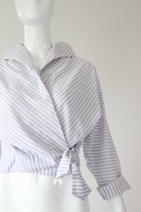 "Lilac Pinstripes" Vintage 1950's Cotton Pinstriped Shirt UK 10-12 US 6-8