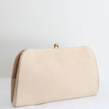 "Cream Silk" Vintage 1960's Cream Raw Silk Handbag