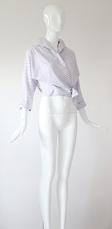 "Lilac Pinstripes" Vintage 1950's Cotton Pinstriped Shirt UK 10-12 US 6-8