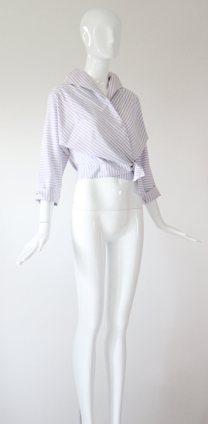 "Lilac Pinstripes" Vintage 1950's Cotton Pinstriped Shirt UK 10-12 US 6-8