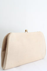 "Cream Silk" Vintage 1960's Cream Raw Silk Handbag