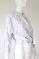 "Lilac Pinstripes" Vintage 1950's Cotton Pinstriped Shirt UK 10-12 US 6-8