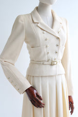 "Cream & Gold Chanel" Vintage Cream & Gold Chanel Skirt Suit UK 8 US 4