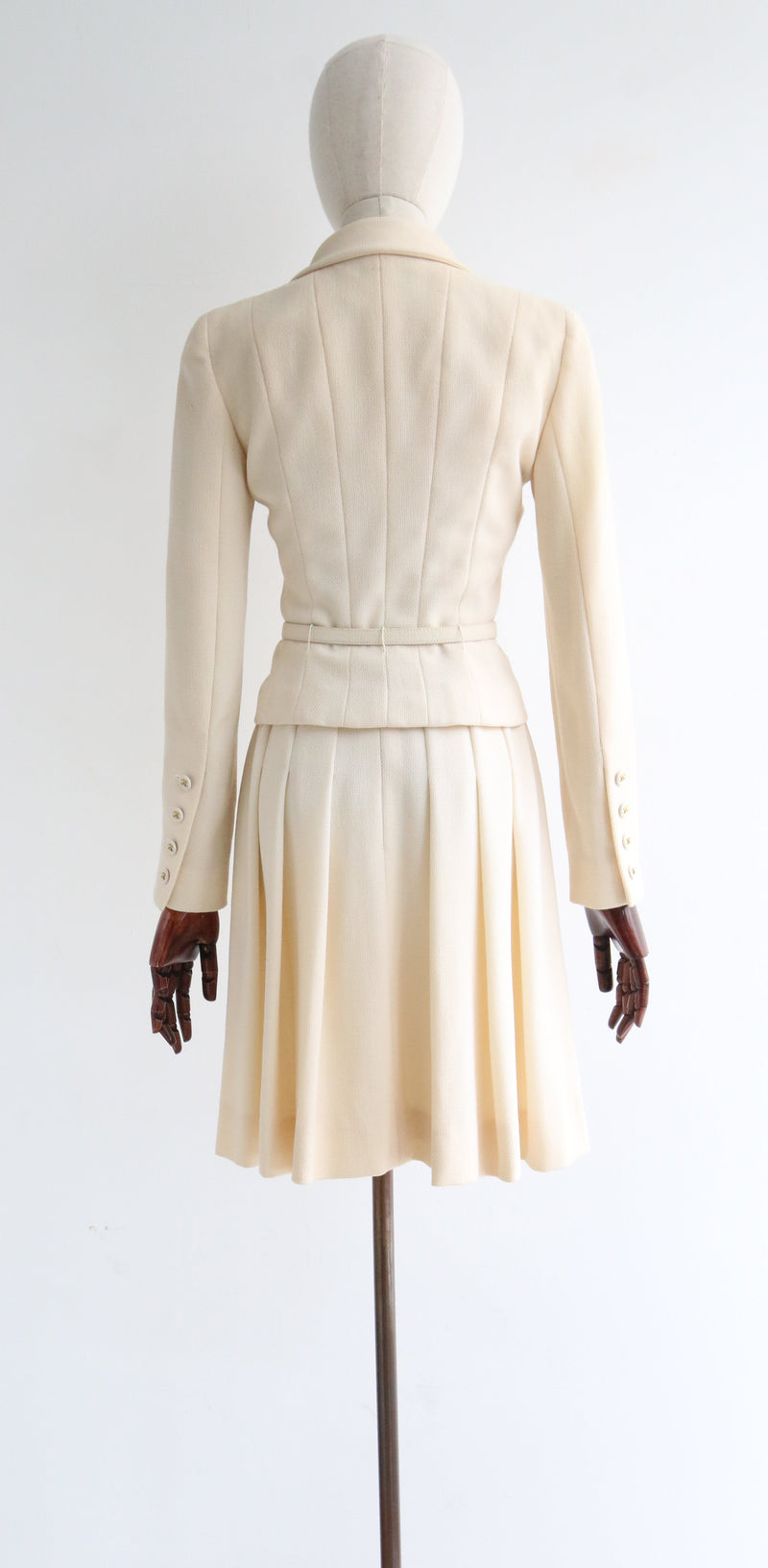 "Cream & Gold Chanel" Vintage Cream & Gold Chanel Skirt Suit UK 8 US 4