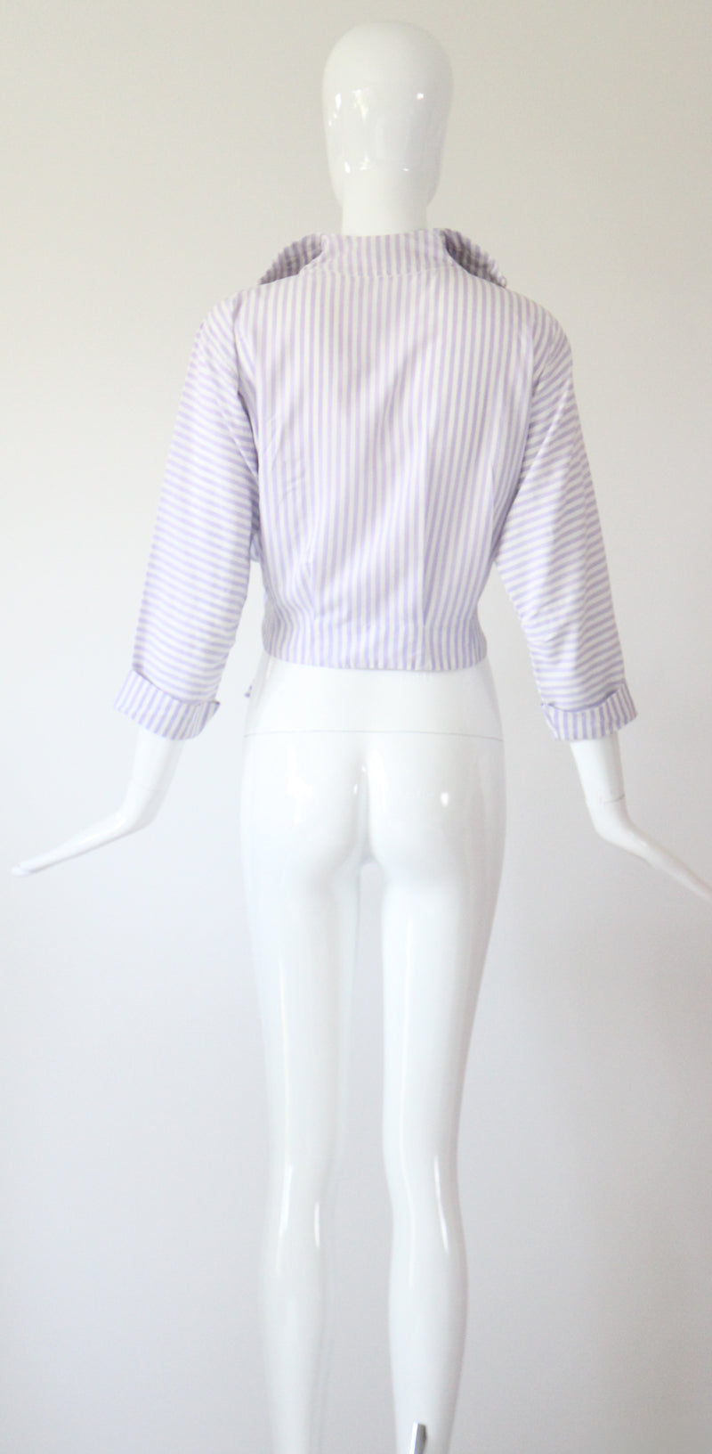 "Lilac Pinstripes" Vintage 1950's Cotton Pinstriped Shirt UK 10-12 US 6-8
