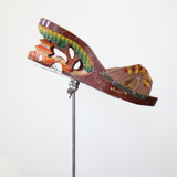 "Carved Pagodas" Vintage 1940's Carved Wooden Wedge Heels UK 6 EU 39 US 8