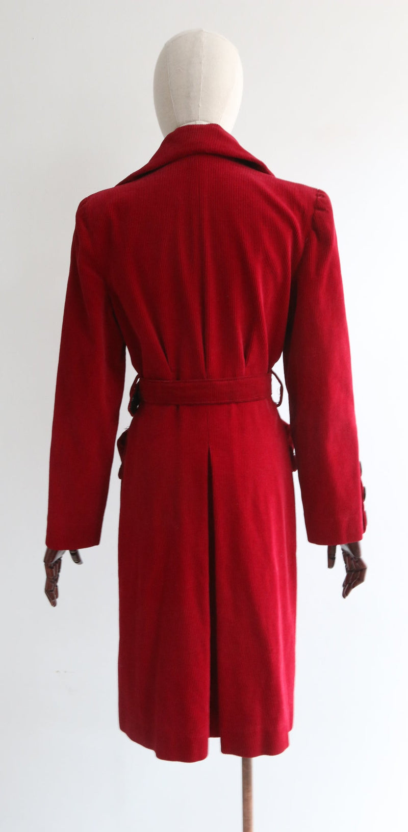 "Red Cord Heartache" Vintage 1940's Red Cord Coat UK 10-12 US 6-8