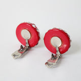 "Rouge & Rhinestones" Vintage 1950's Rhinestone Inlaid Clamper Bangle & Earring Set