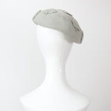 "Felt & Rhinestones" Vintage 1950's Dove Grey Felt & Rhinestone Leaf Appliqués Hat