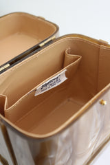 "Creme Caramel" Vintage 1950's Marbled Caramel Lucite Box Bag