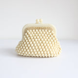 "Cream Beads" Vintage 1960's Cream Bead Clutch Bag