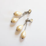 "Pearl Drops" Vintage 1940's Pearl Drop Clip on Earrings
