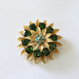 "Brushed Gold Leaves & Rhinestones" Vintage 1950's Lisner Full Parure Jewellery Set